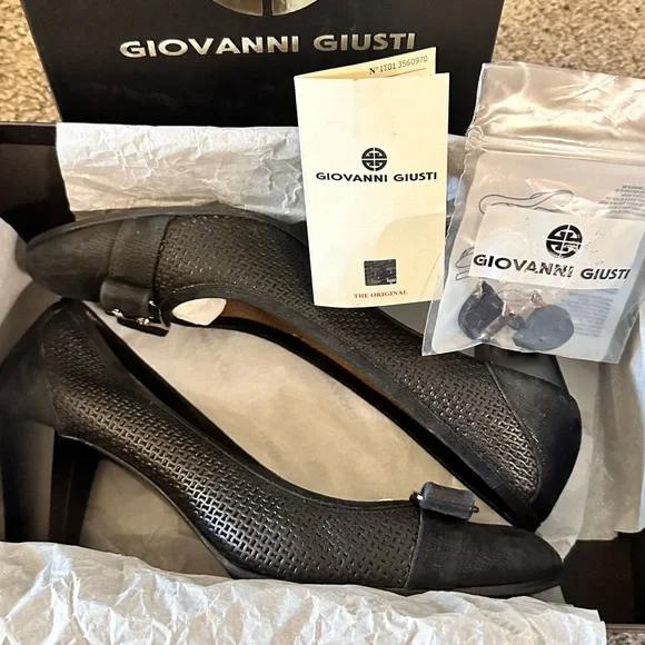 Giovanni Giusti Monita Italian 🇮🇹 Leather Heels Size 7.5 - Picture 12 of 16